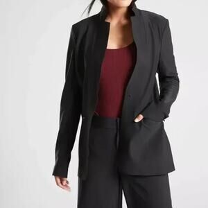 Athleta Black Blazer with Burgundy Tank
